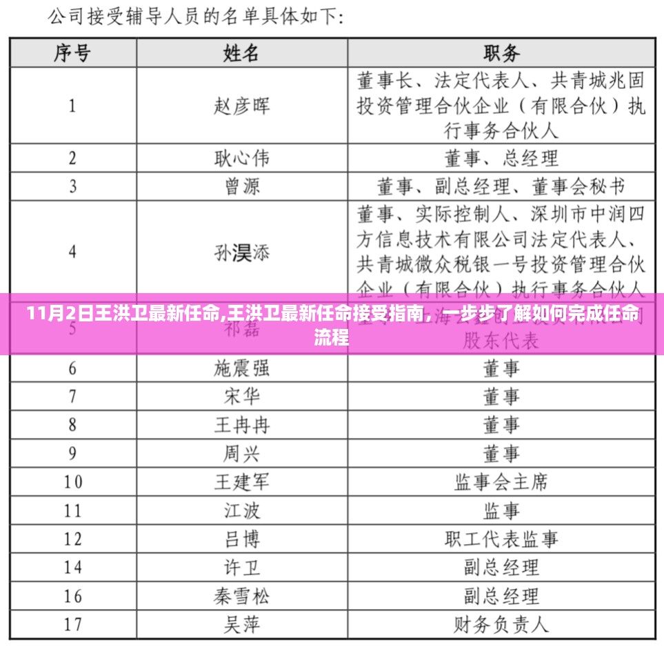 王洪卫最新任命解析，了解任命流程与接受指南