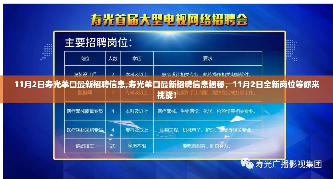 寿光羊口最新招聘揭秘，全新岗位等你来挑战，11月2日信息更新