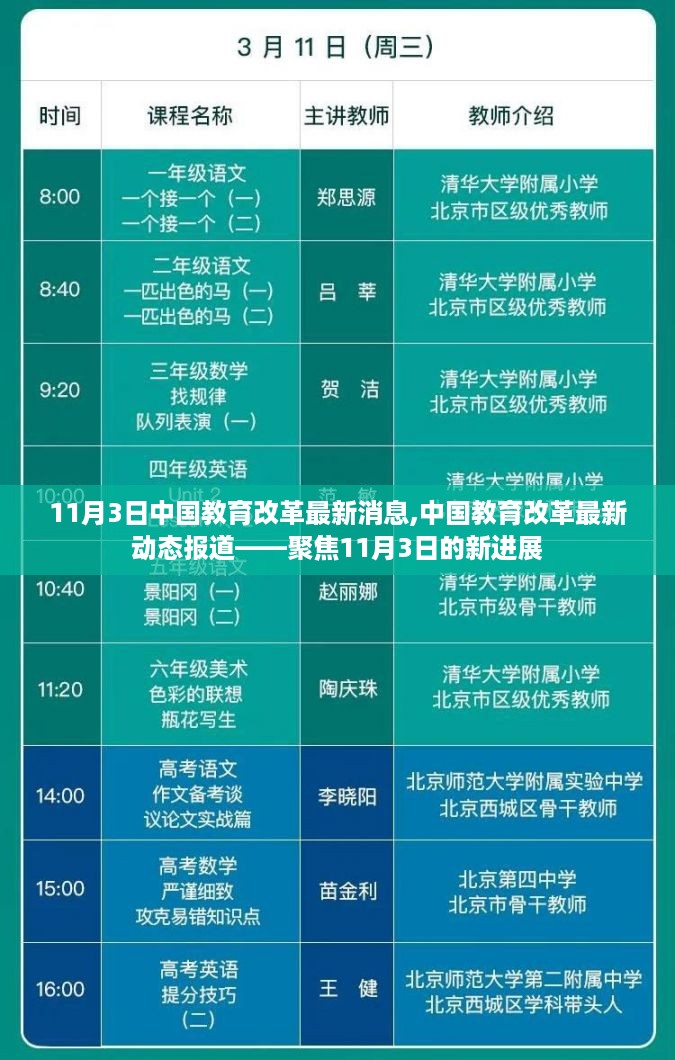 11月3日中国教育改革最新动态，聚焦新进展报道