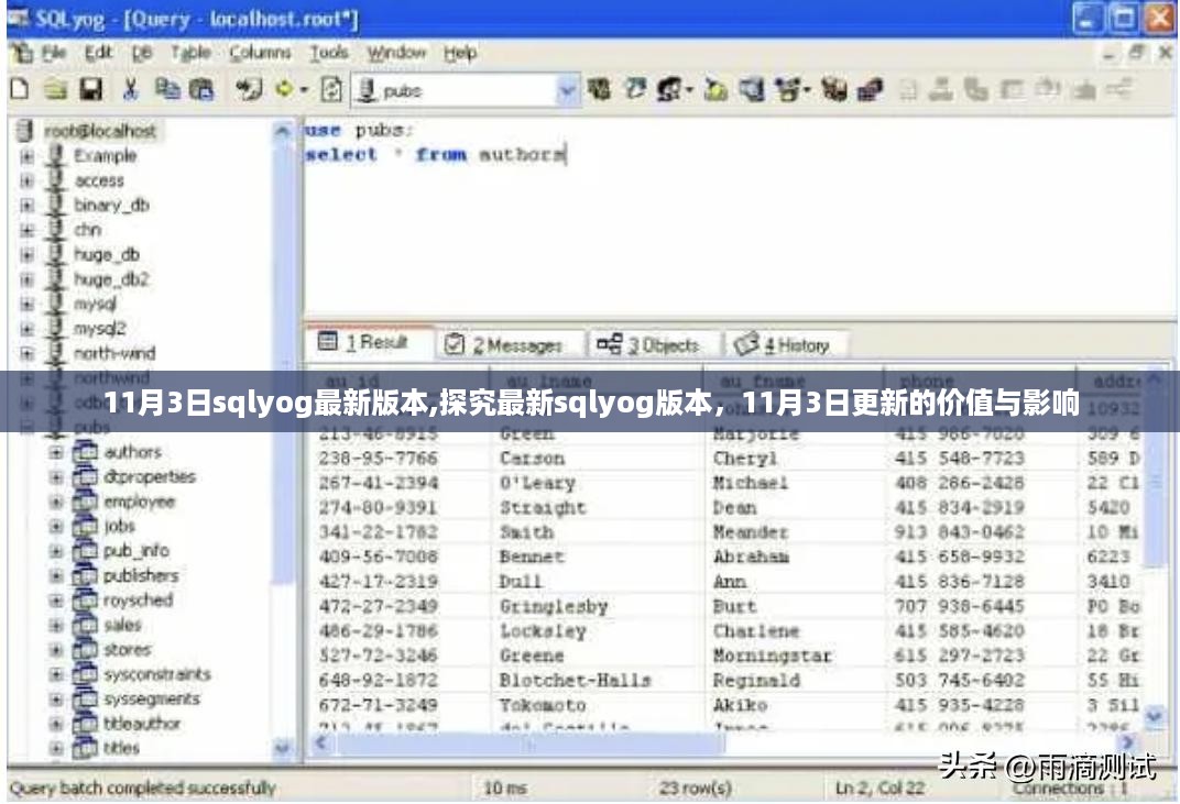 探究最新sqlyog版本，11月3日更新的价值与影响分析