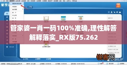 管家婆一肖一码100%准确,理性解答解释落实_rx版75.262