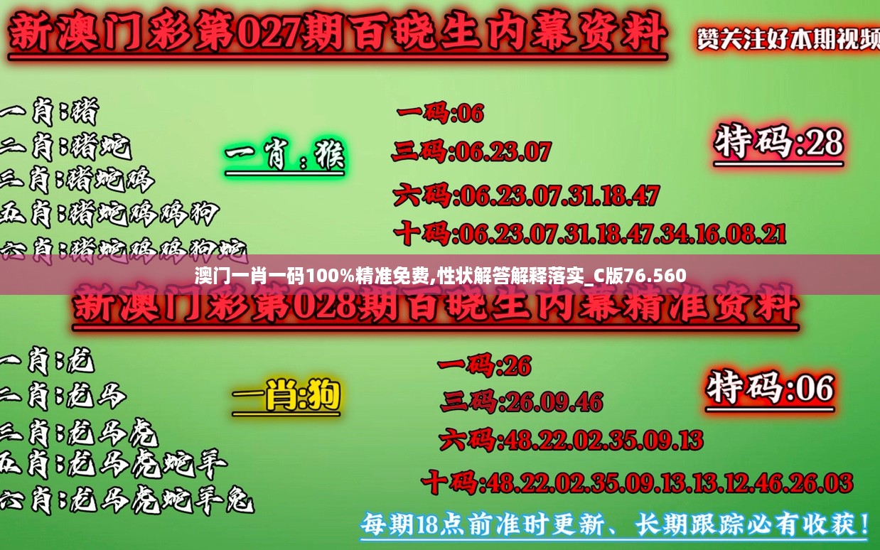 澳门一肖一码100%精准免费,性状解答解释落实_c版76.560