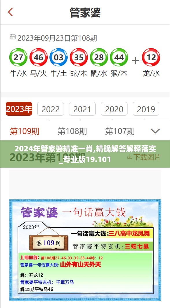 2024年管家婆精准一肖,精确解答解释落实_专业版19.101