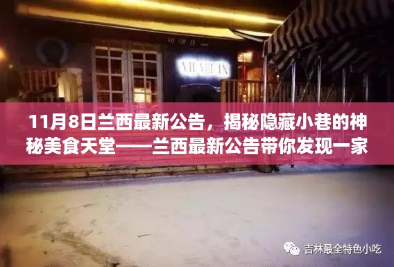 兰西最新公告揭秘，小巷神秘美食天堂——特色小店探秘之旅