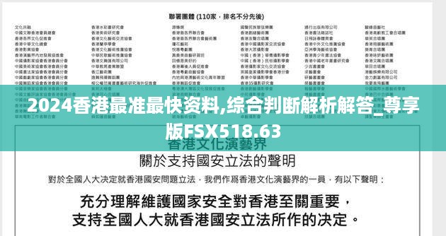 2024香港最准最快资料,综合判断解析解答_尊享版fsx518.63